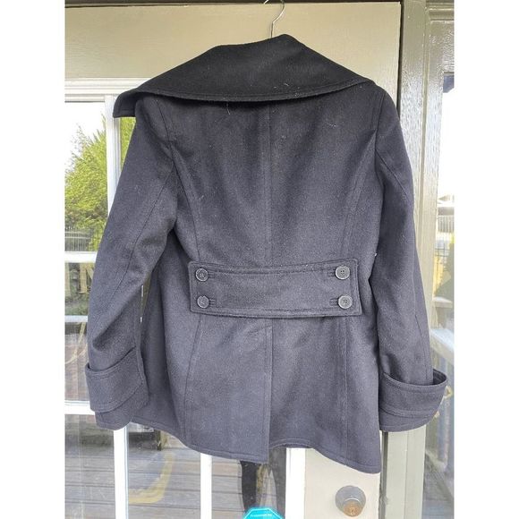 Calvin Klein Cashmere Wool Black Pea Coat Jacket EUC- Size 6, MSRP $300 - Picture 8 of 12